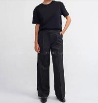 Black Crew Neck Short Arm Cotton Fabric Unprinted T-shirt