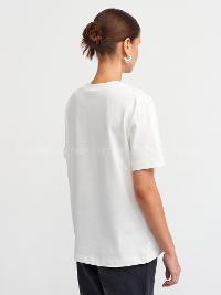 Ecru Crew Neck Short Arm Cotton Fabric Unprinted T-shirt