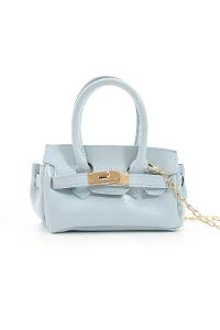 Lamelif Elly Tokalı Gold Askılı Çapraz Çanta Buz Mavisi