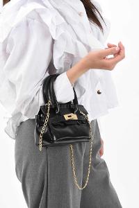 Lamelif Elly Tokalı Gold Askılı Çapraz Çanta Siyah