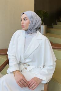 Lamelif Bambu Eşarp Gri