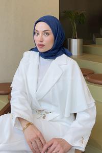 Lamelif Bambu Eşarp İndigo