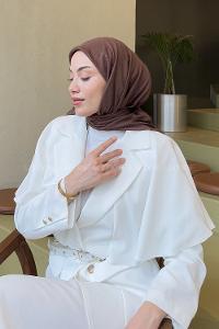 Lamelif Bambu Eşarp Kahverengi