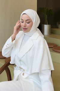 Lamelif Bambu Eşarp Kırık Beyaz