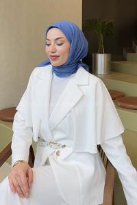 Lamelif Bambu Eşarp Kot Mavisi