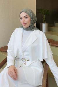 Lamelif Bambu Eşarp Koyu Çağla Yeşili