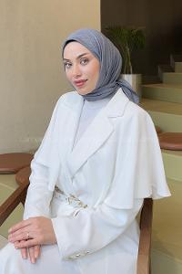 Lamelif Bambu Eşarp Koyu Gri