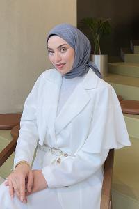 Lamelif Bambu Eşarp Koyu Gri