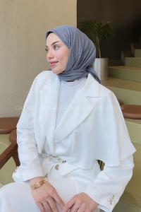 Lamelif Bambu Eşarp Koyu Gri