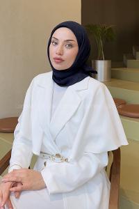 Lamelif Bambu Eşarp Lacivert