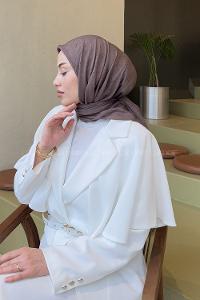Soft Brown Cotton Fabric Straight Scarf