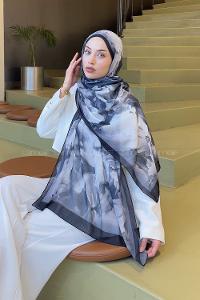 Lamelif Elegan Desen Soft Şal Siyah