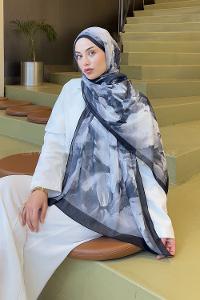 Lamelif Elegan Desen Soft Şal Siyah