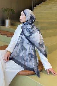 Lamelif Elegan Desen Soft Şal Siyah