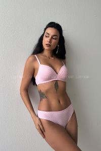 Pink Cotton Fabric Without Underwire Unsupport Bralet