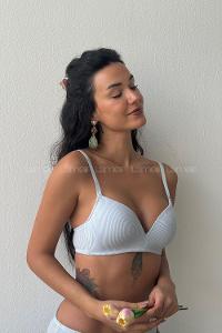 Baby Blue Cotton Fabric Without Underwire Unsupport Bralet