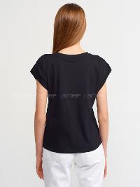 Lamelif DİLVİN 3504 Bisiklet Yaka Penye T-Shirt Siyah