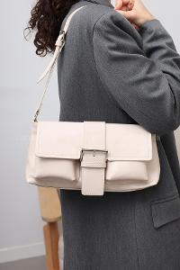 Lamelif Holly Kadın El ve Omuz Çantası Krem