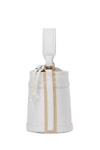 Lamelif Kova model Kontrast Dikişli Büzgülü Kapatma El ve Omuz Çanta Beyaz