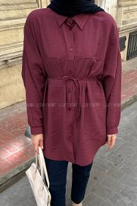 Lamelif Roba Detaylı Tunik Bordo