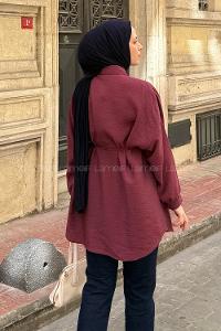 Lamelif Roba Detaylı Tunik Bordo