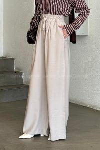 Stone Cotton High Waist Material Pants
