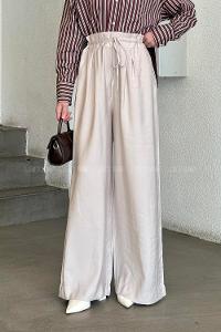 Stone Cotton High Waist Material Pants