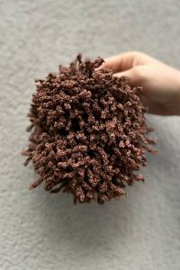 Dark Brown Combed Fabric Straight 