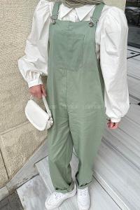 Lamelif Cep Detaylı Salopet Çağla Yeşili