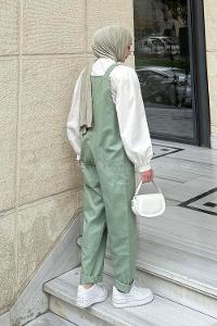 Lamelif Cep Detaylı Salopet Çağla Yeşili