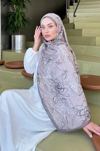 Soil Cotton Striped Flowering Printed Shawl