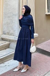 Lamelif Elbise Lacivert