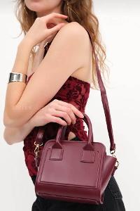Lamelif Minimal Zarif Kadın Çanta Bordo