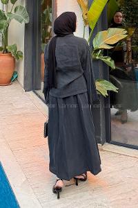 Lamelif Gül Detaylı Modal Takım Siyah