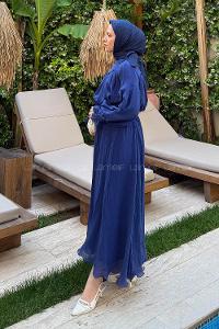 Lamelif Tesettür Şifon Takım Lacivert