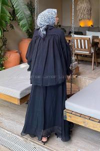 Lamelif Tesettür Şifon Takım Siyah