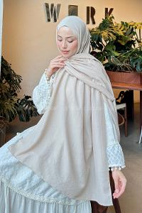 Lamelif Comfort Pamuk Şal Bej