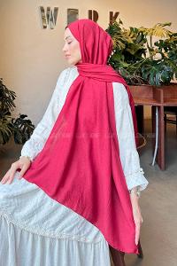 Lamelif Comfort Pamuk Şal Bordo