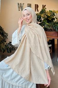 Lamelif Comfort Pamuk Şal Camel