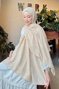 Lamelif Comfort Pamuk Şal Camel