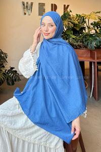 Lamelif Comfort Pamuk Şal İndigo