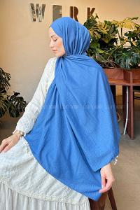 Lamelif Comfort Pamuk Şal İndigo