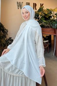 Lamelif Comfort Pamuk Şal Kırık Beyaz