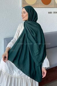 Lamelif Comfort Pamuk Şal Zümrüt Yeşili