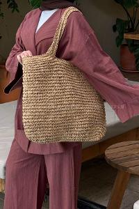 Camel Buckle Skin Hand Bag Bag