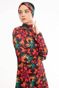 Lamelif Haşama Tesettür Mayo Hijap Bordo