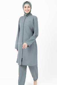 Plum Green Polyester Hasema