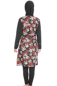 Lamelif Haşama Tesettür Mayo Hijap Kiremit - Gri