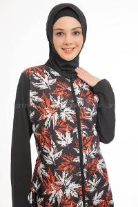 Lamelif Haşama Tesettür Mayo Hijap Kiremit - Gri