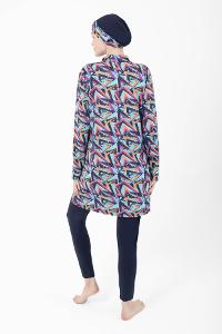 Lamelif Haşama Tesettür Mayo Hijap Mavi